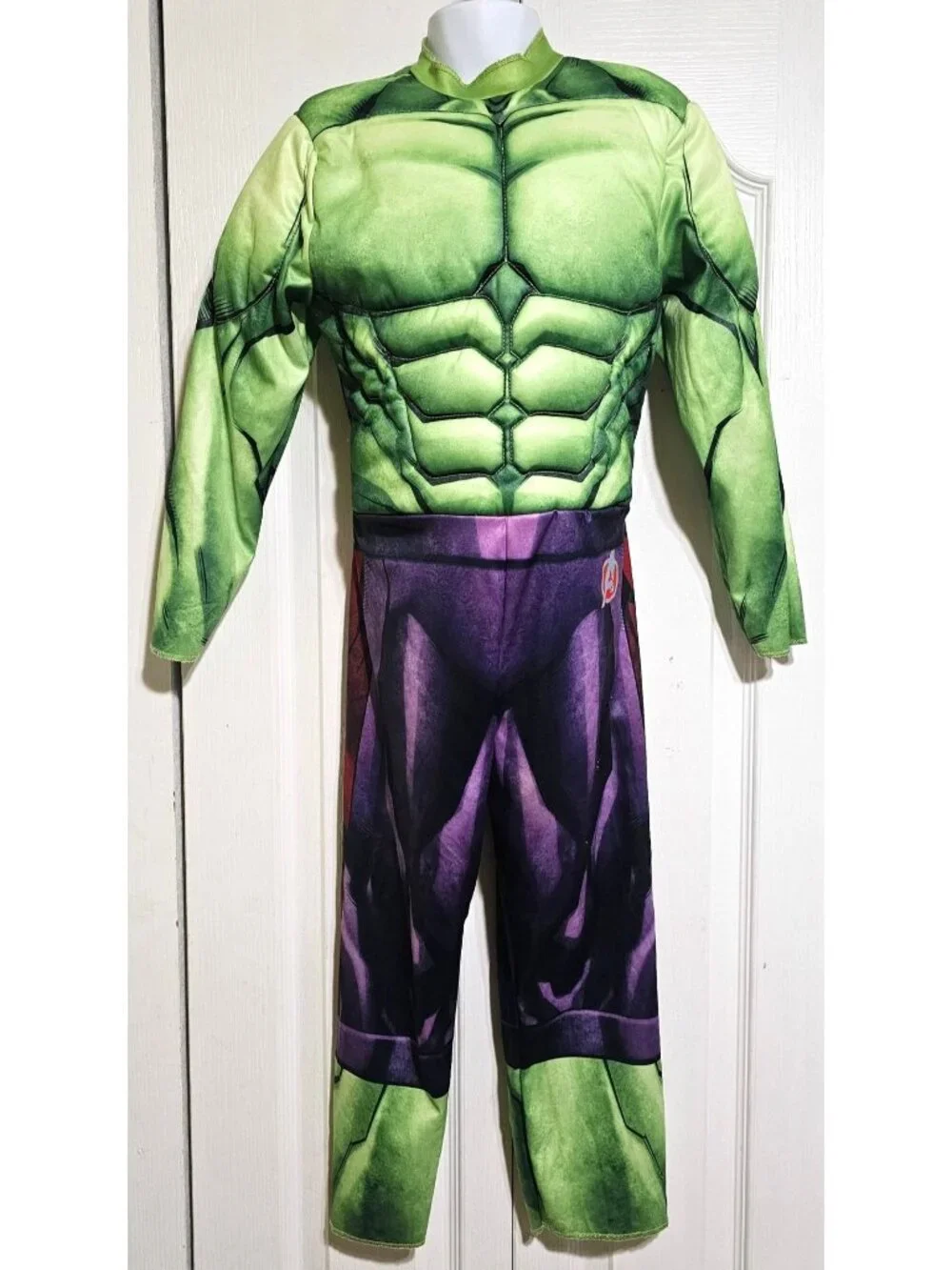 Marvel Avengers Incredible Hulk Muscle Costume Boys 7-8 Hasbro Mask Smash Fists